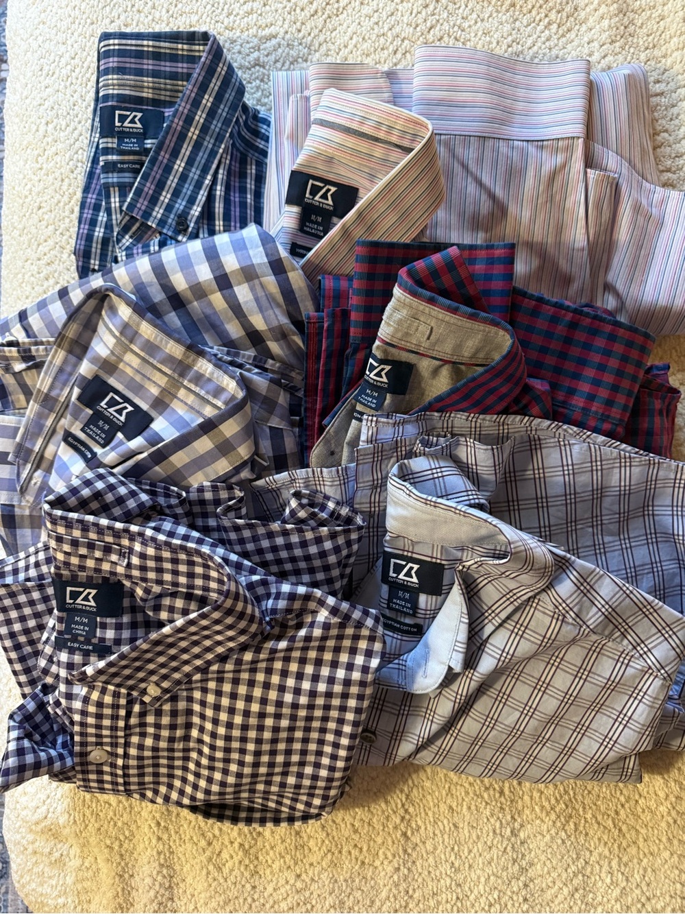 Cutter & Buck LOT Men's Assorted Button-Down Shirts Size Medium Quantity 6